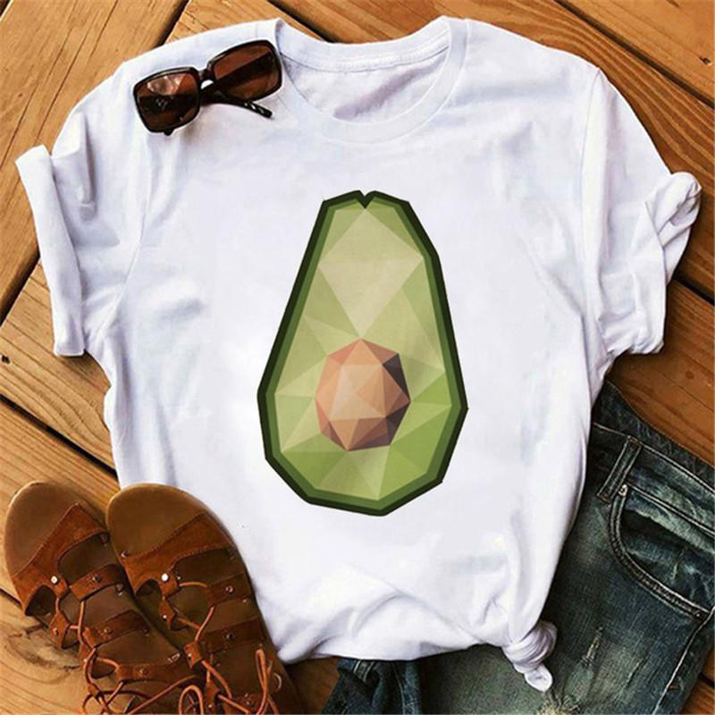 Maglietta Casual Harajuku da Donna Maycaur con Stampa di Avocado Estate Manica Corta T-shirt Casual Girocollo