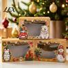 Decorative Bakery Boxes 6Pcs Christmas Paper Gift Boxes, Xmas Color Printed Foldable Cookie Treat for Kids Holiday Packaging Desserts, Candies,