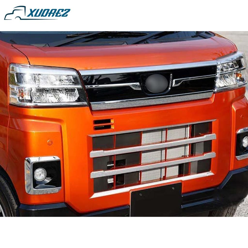 Daihatsu Atrai and Hijet Cargo Front Grille Bumper Exterior Custom Parts S700V, S710V, Guard, Garnish, Cover, Protector, Accessories, (Silver)