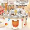 Large Capacity Desktop Organizer Rotatable Storage Holder Container Pencil Box  Office Supplies