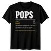 Pops Definition Unisexs T Shirt Grandad Grandpa Fathers Day Vintage Casual Top For Everyday Wear Soft Comfortable Homme