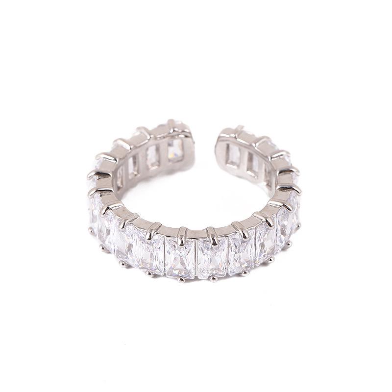 European & American Retro Open Adjustable Zircon Ring - Hip-Hop Style for Women