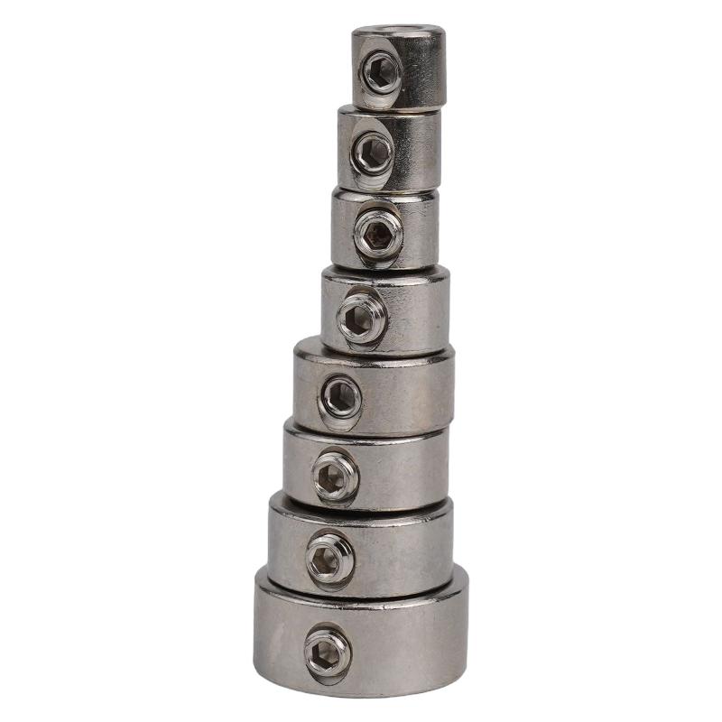 8/9Pcs Drill Bit Locator Woodwork Tools Drill Stoper Collar Set 3-16Mm Depth Stop Collars For Ring Positioner With Wrench