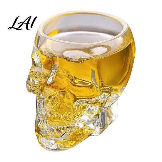 Brandy Glass Bottle With Cork Skull Shaped Decanter 3D Gothic Whiskey with