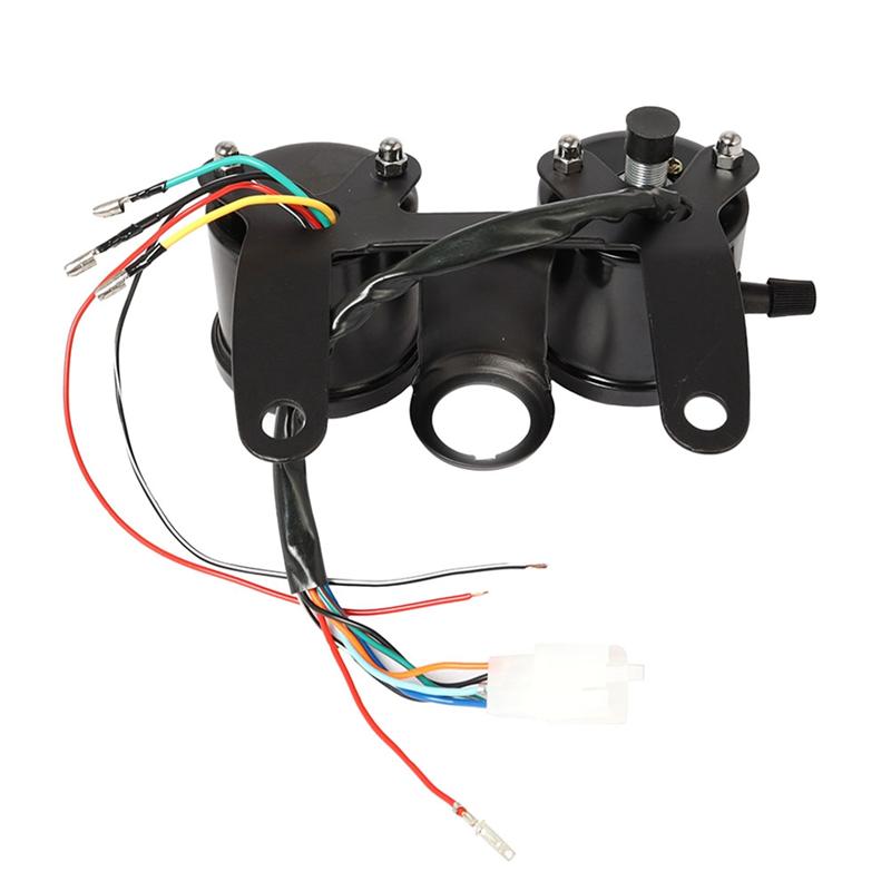 ABLZ-1 Piece Universal Motorcycle Speedometer Odometer LED Backlight Tachometer Black