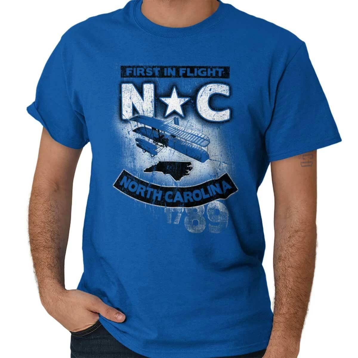 First In Flight NC North Carolina Southern Adult Short Sleeve Crewneck Tee M