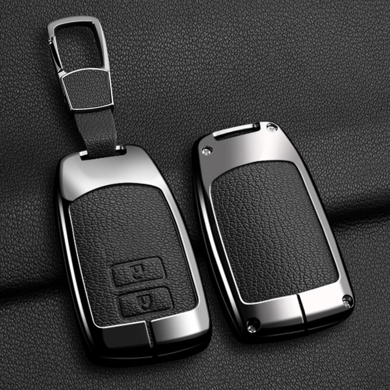 Zinc Alloy Leather Car Key Case For Toyota Prado Yaris Vios Previa Aygo   Yaris Porte Spade Hiace Regiuse Key Fob