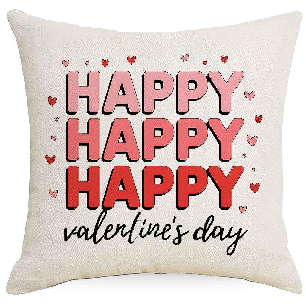Red Love Letters Valentine's Day Pillowcase Linen Home Sofa Cushion Pillowcase
