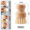 Solid Wood Dishwashing Brush Pot Brush Short Handle Sisal Dishwashing Utensil Household Coconut Palm Dishwashing Brush Kitchen