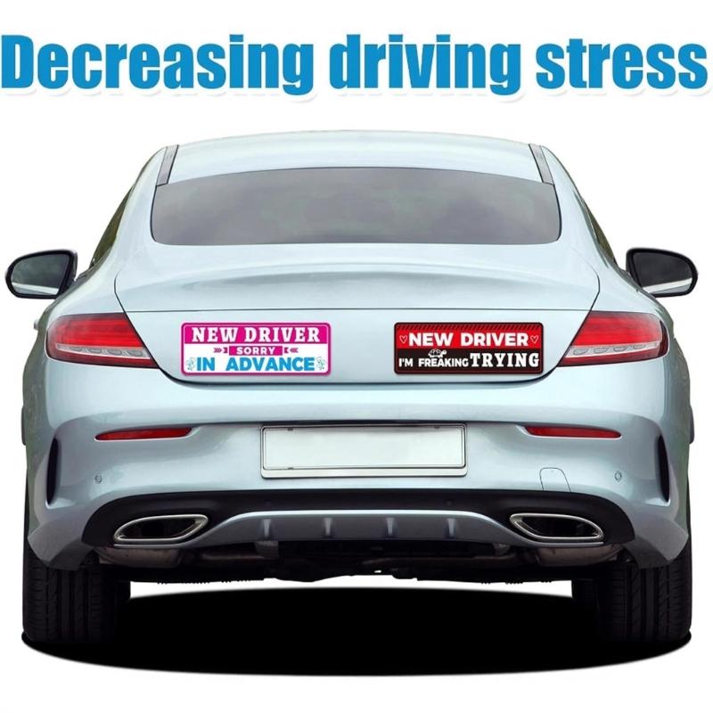 Reusable Magnetic Car Warning Sign High Visibility Reflective Decals For New Drivers Most Vehicle Type