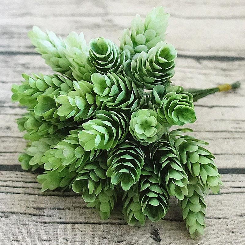 YO CHO Artificial Fake Plant Twigs Succulents Leaves 30 Heads Pineapple Grass Green Plastic Plant DIY Home Garden Wedding Decor