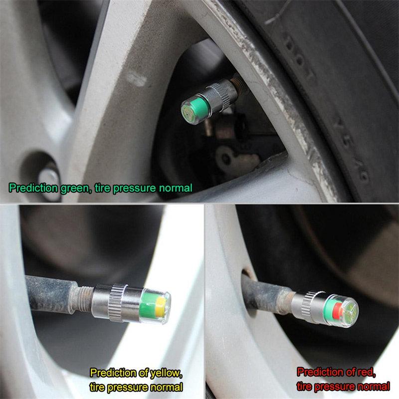 4 STK/sett Sikkerhetssystem Bil Auto Dekktrykkmonitor Dekkmålervarslingssensor Indikator Sikkerhetsvarselsensor