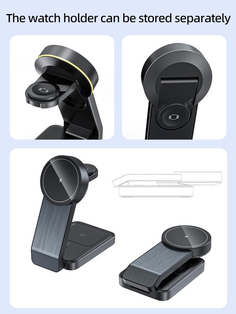 Foldable 4-in-1 Wireless Charger Stand for Apple Devices