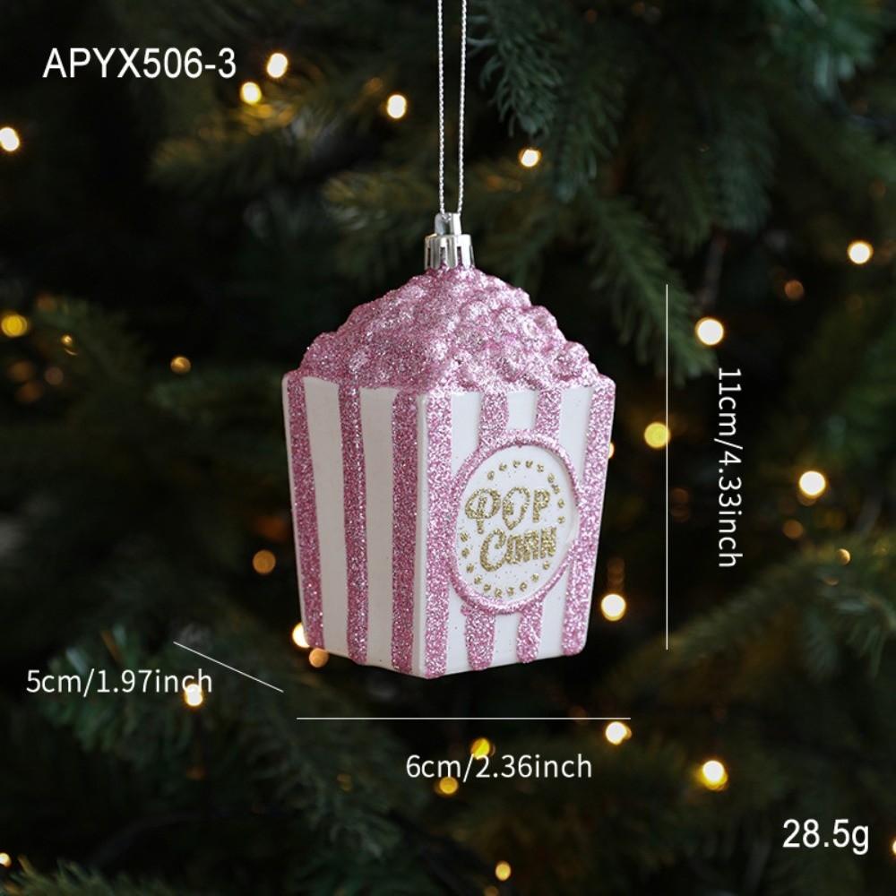 Snowflake Christmas Tree Ornament PVC 3D Pink Pendant DIY Lollipop Ornaments Holiday Decor