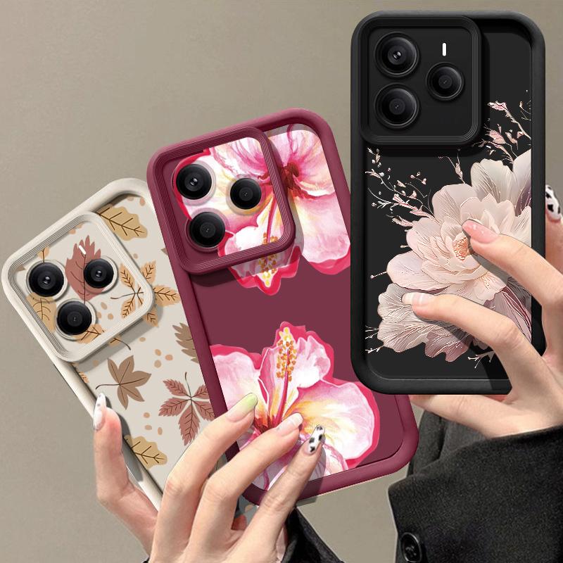 Blue White Flowers Print TPU Phone Case For Xiaomi 14T Pro 13T Pro Shockproof Soft Silicone Back Cover Fundas For Xiaomi 14T 13T