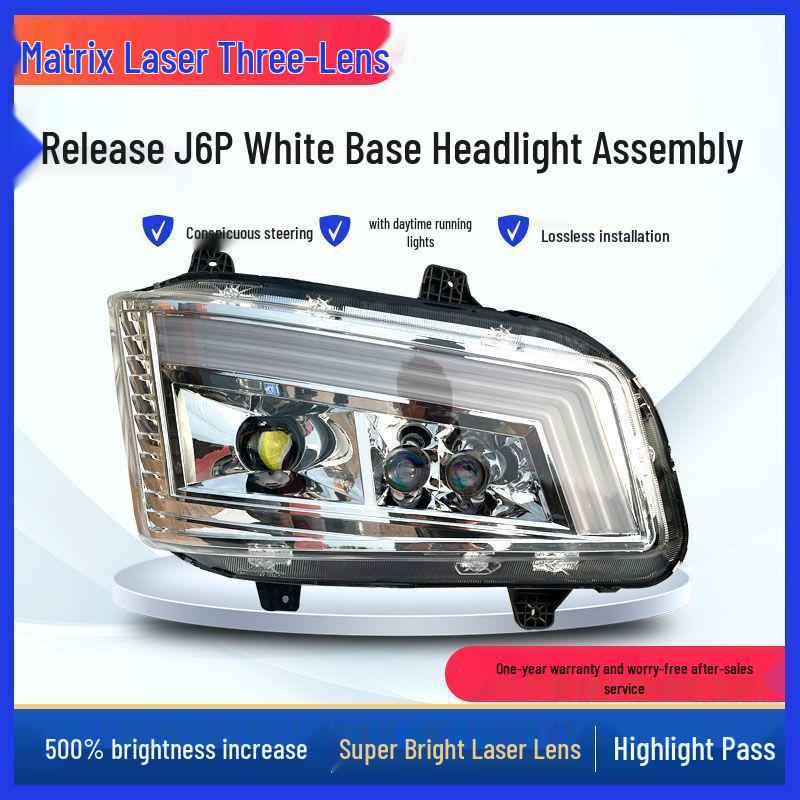 

Jiefang J6P LED Headlight Assembly with 3-Lens Navigator Version 500/550 Matrix White Base 3-Lens Driver Side/Left
