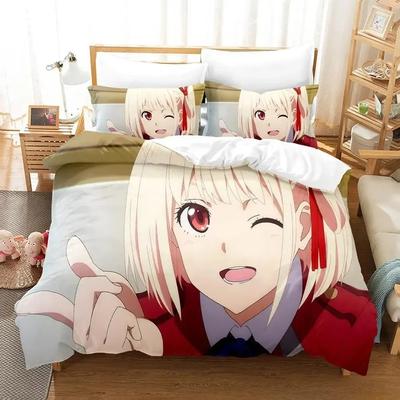 Comfortable Anime Print Duvet Cover Set With Duvet Cover And Pillowcases Single Twin Full Queen King Sizes For Adults And Kids