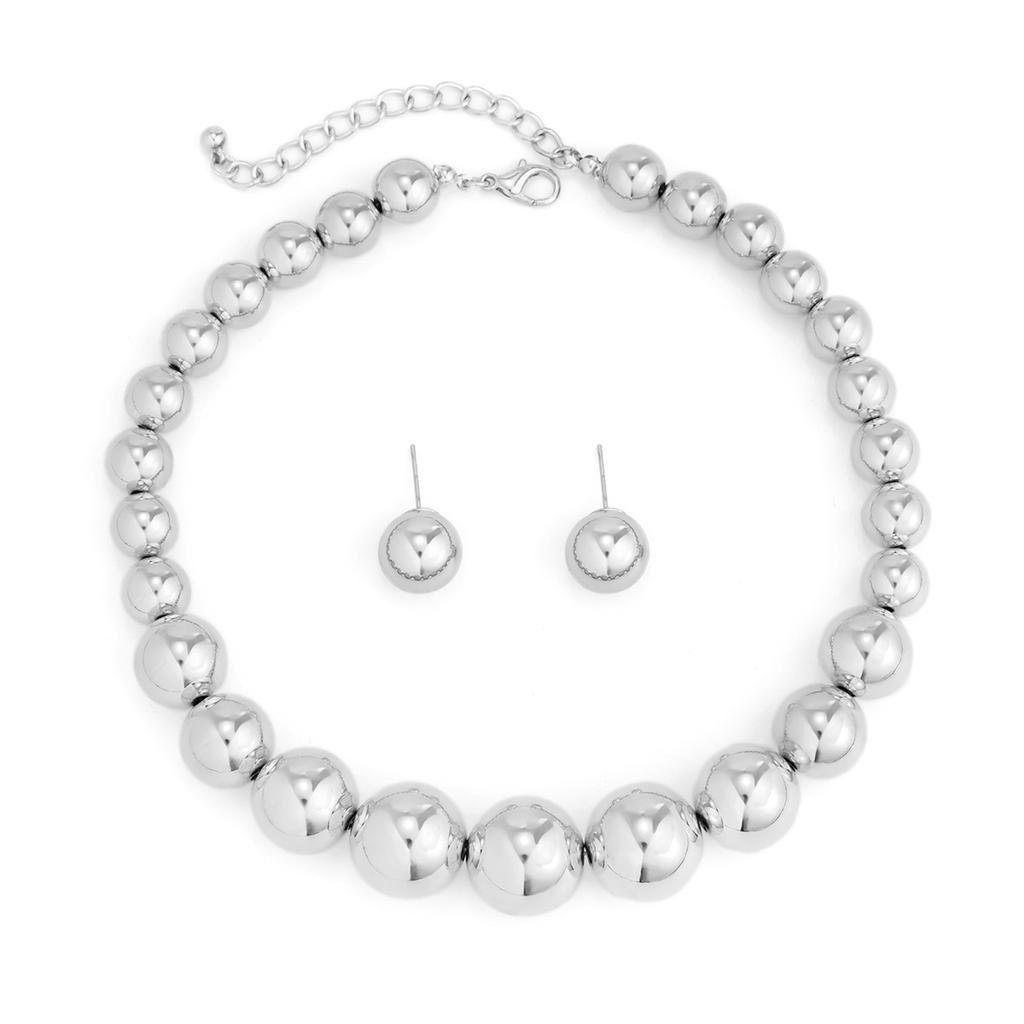 DIEZI Luxury Imitation Pearl Necklace Earrings Vintage Exaggerated CCB Beads Jewelry Sets Elegant Wedding Party New Jewelry