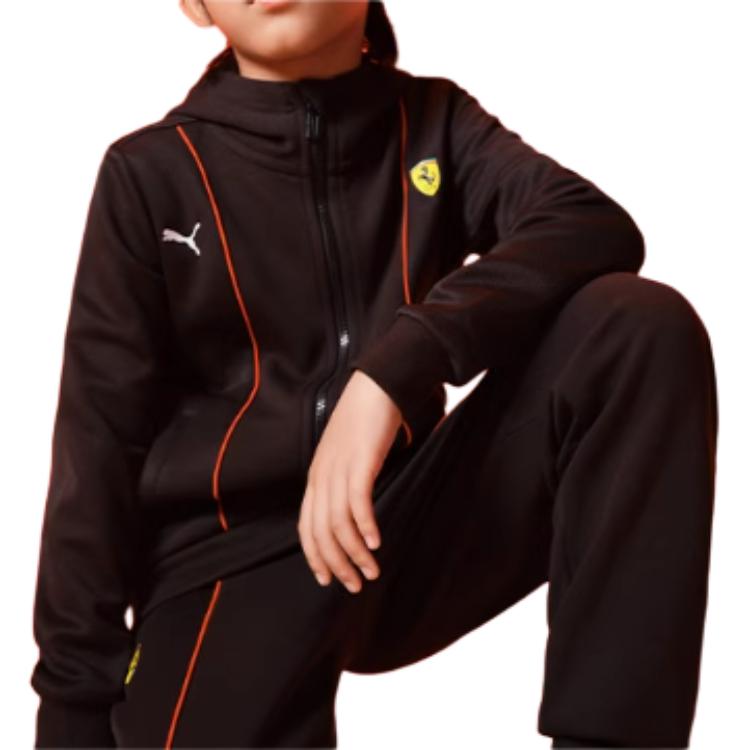 Puma X Ferrari Racing Collaboration Scuderia Ferrari Race Hdd Big Sweat Jacket Solid Color Hooded Zipper Fitted Long Sleeve Jacket 620962-01