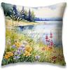 Vintage Wildflower Pattern Home Decor Pillowcase Bedroom Living Room Sofa Decoration Polyester Cushion Cover With Zipper