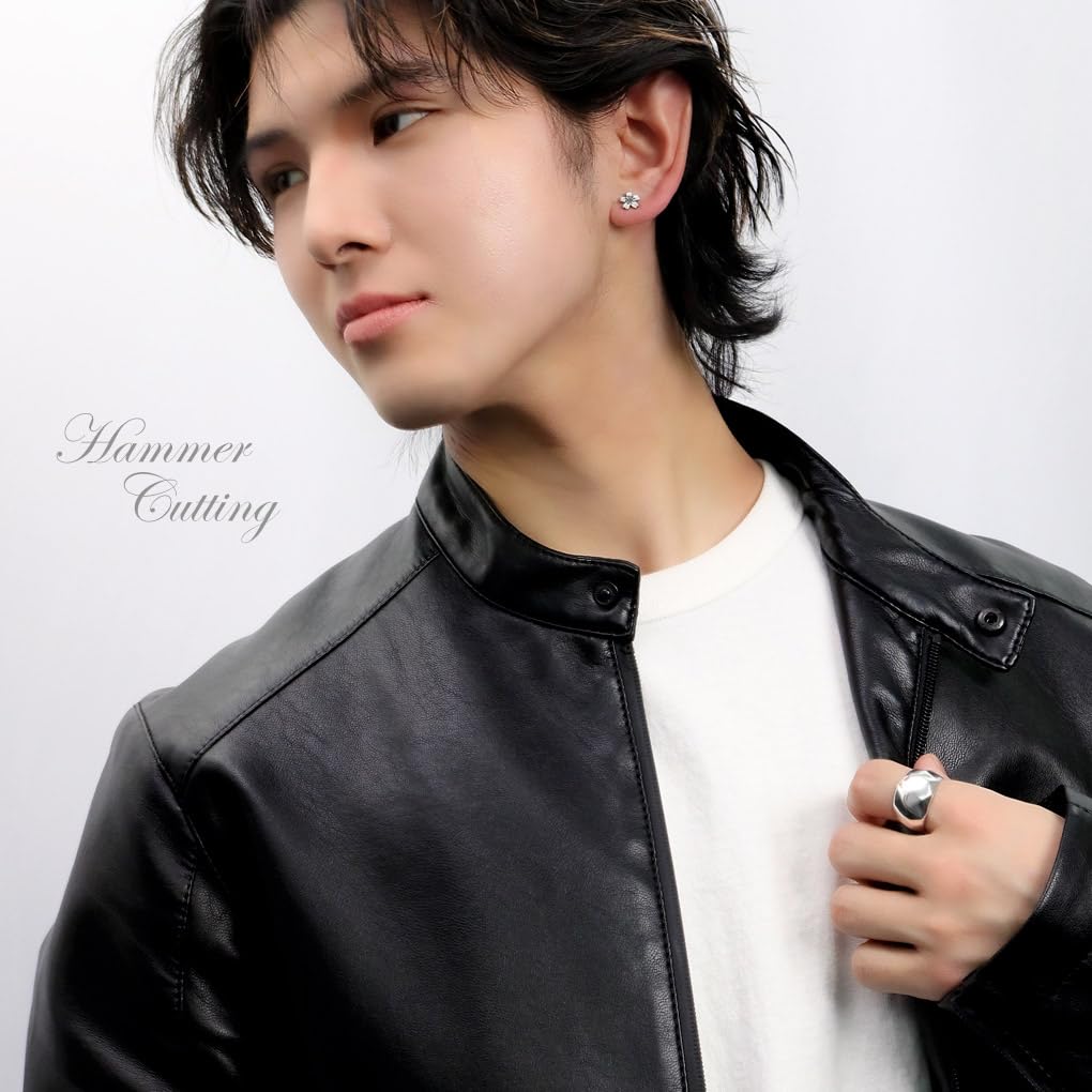 Gin no Hammered Dome Silver 925 Size [Shinjuku Kura] Ring, 22, Men's, Simple, Hammered, Rounded, Random, Wide, Mirror-Finished