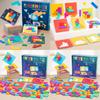 Wooden Puzzle Game For Kids With Colorful Blocks For Brain Development And Family Play