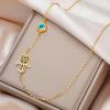 My Shape Turkish Hamsa Evil Eye Necklaces Stainless Steel Hollow Fatima Hand Chain Choker Fashion Lucky Jewelry Accessories Gift