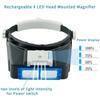 1,5X-3,5X 4 LED Stirnband Wiederaufladbare Lese-Lupe mit Doppelglas für Naharbeit Kopfmontierte Lupe