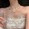 Gentle wind broken silver pearl necklace women's niche design sense premium collarbone chain temperament neck chain