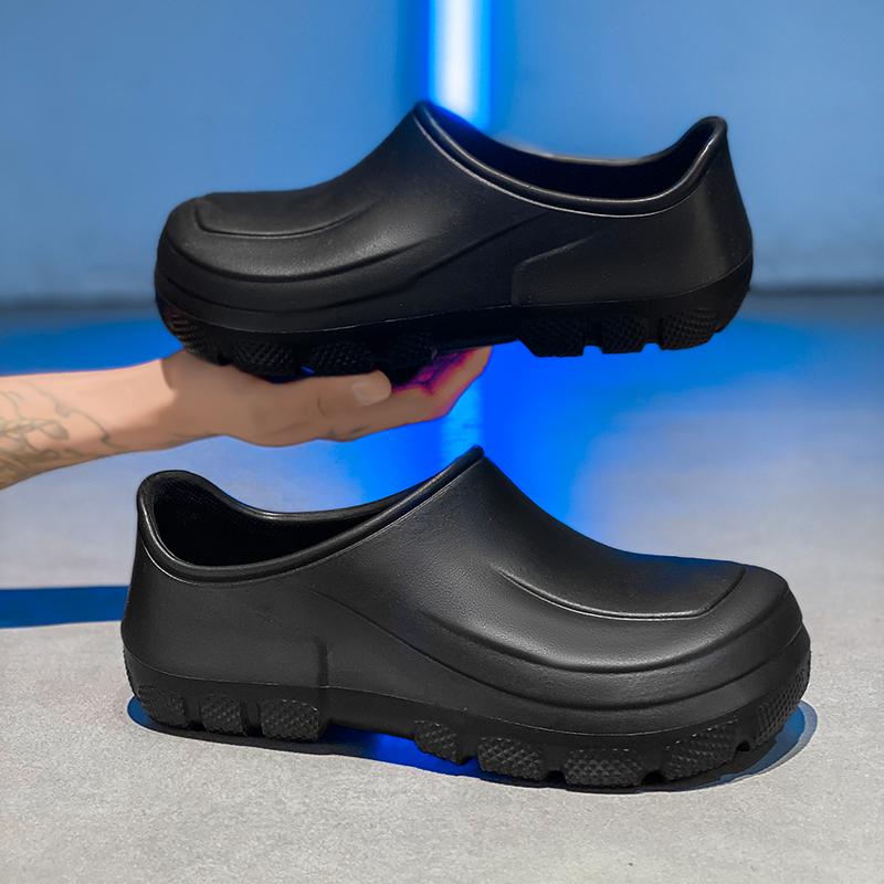 Men's Plus-size Casual Anti-slip and Oil-resistant Work Chef Shoes, Work Loafers, Rain Boots