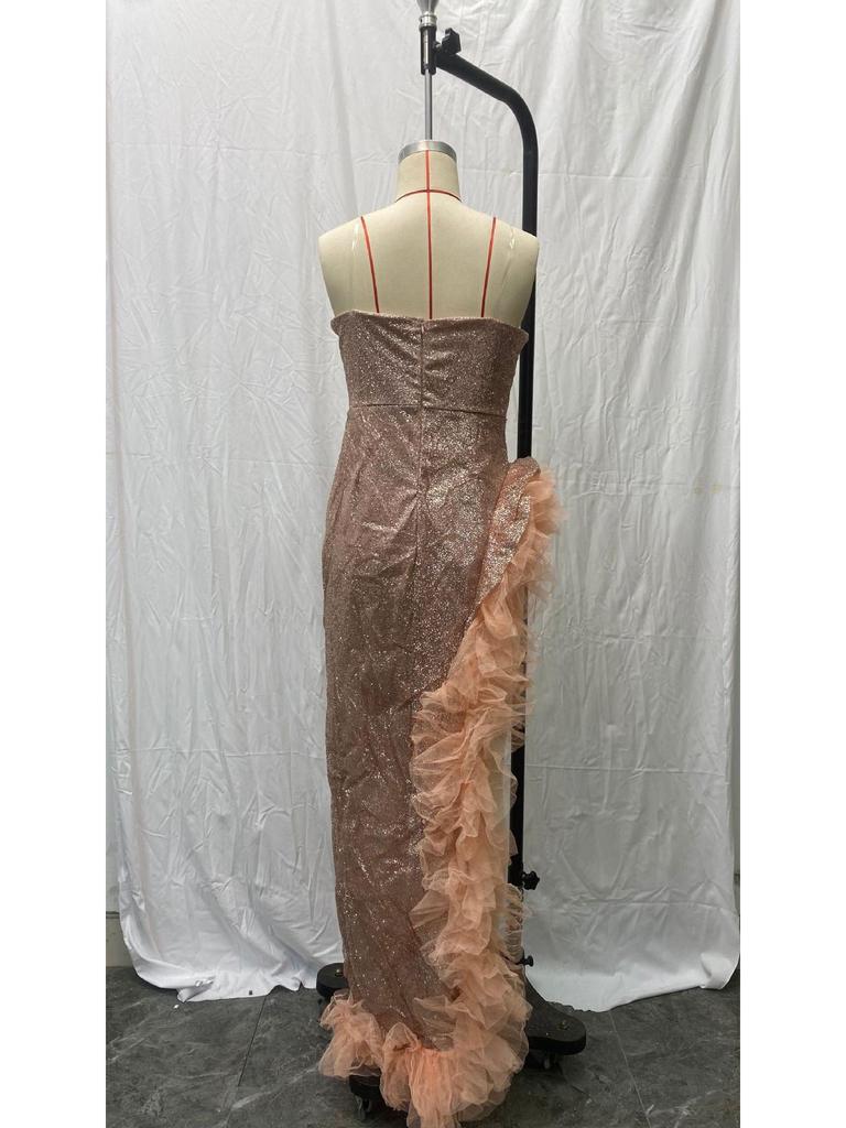 2025 Spring Sexy Sequin Tassel Tube Top Dress for Women