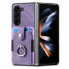 For Samsung Galaxy Z Flip 5 Z Flip 4 3 Ring Holder Case Folding Back Cover For Galaxy Z Fold 5 4 3 Luxury Retro Leather Card Bag Slot Cover