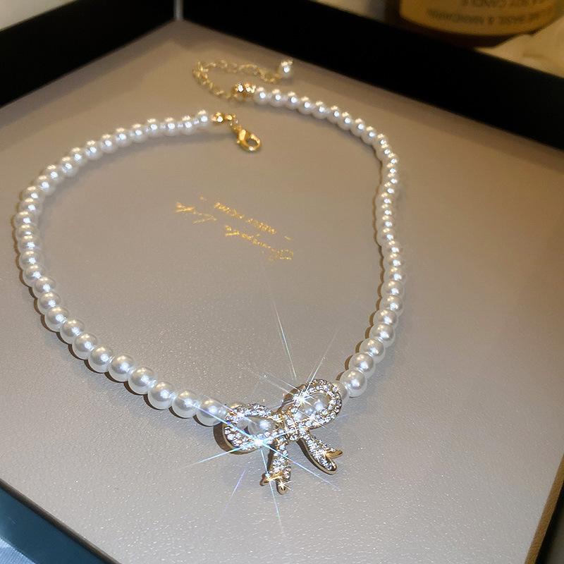 Elegante französische doppelreihige Perlenkette: Vielseitige, hochwertige Schlüsselbeinkette