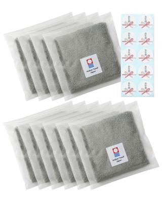 Imabari Hand New Individually Wrapped with Medium Made In Moffin Aso Towel Handkerchiefs Plain [asoboze] Towels, 10-Piece Set, Year's Gifts, Stickers,