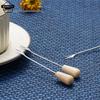 Xiaohongshu Japanese Style Mini Fruit Fork with Beech Wood Handle and Stainless Steel