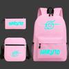 Large Capacity Schoolbag with Shoulder Strap; Student Three-piece Pencil Case Set
