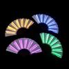 Halloween Carnival Party Lighting Supplies 10Inches Led Neon Light Rave Fan Folding Luminous Fan Glowing In The Party