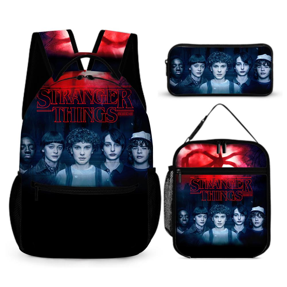 Stranger Things 5 Student School Bag 16 Inch Sticker Bag Backpack Stranger Things5 Large Capacity Student Shoulders