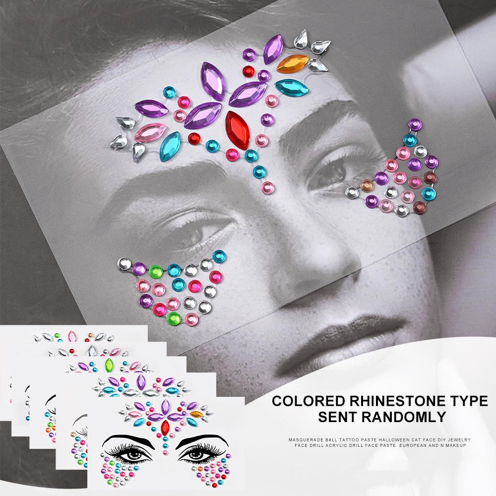 Eco-Friendly Masquerade Acrylic Face Diamond Stickers