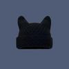 Christmas Hat Y2K Trend Autumn Winter Unisex Harajuku Punk Gothic Knit Cat Ear Little Devil Kawaii Millinery Soft Knit Hat