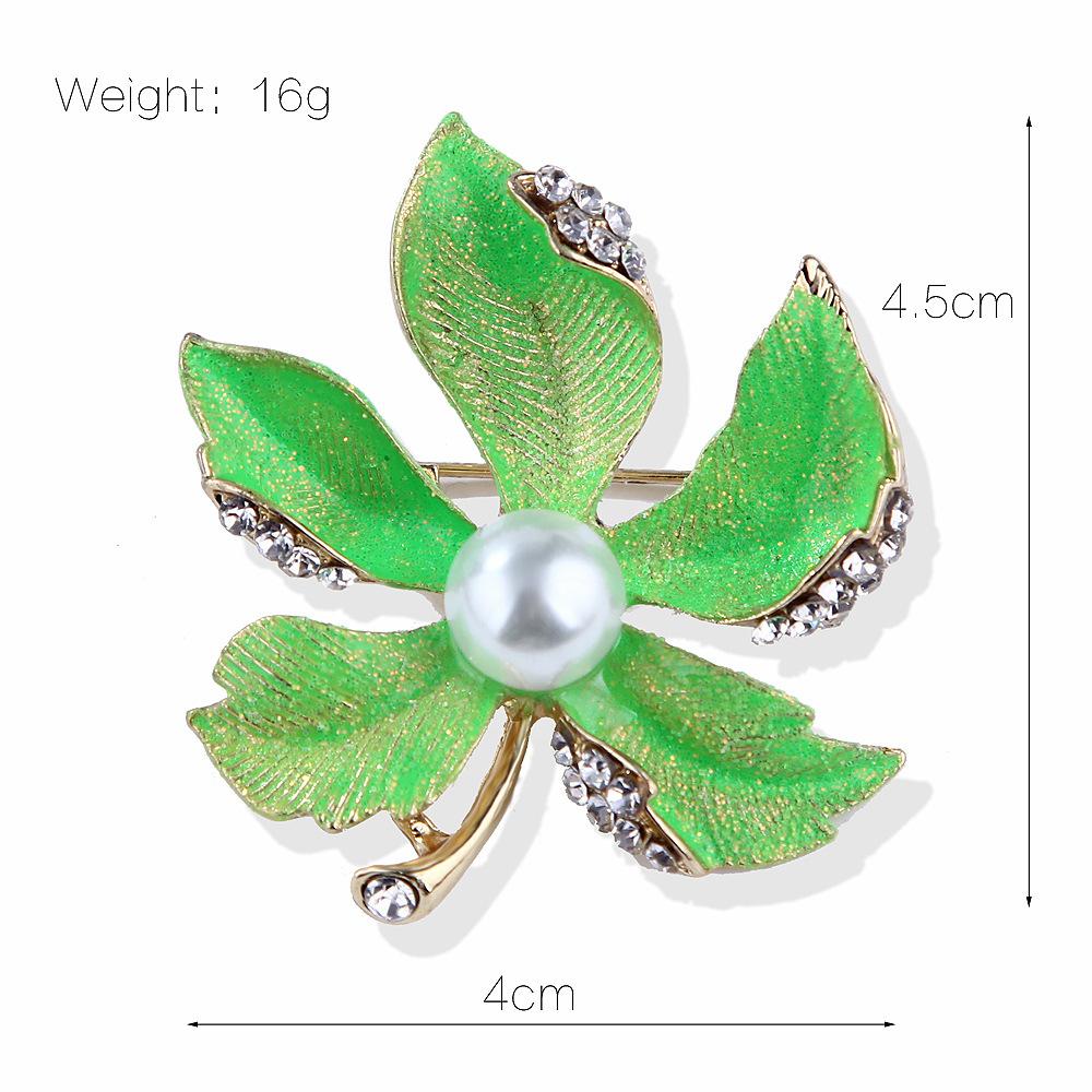 

Брошь «Кленовый лист с капающим маслом» Ослепительная двухслойная жемчужная булавка для одежды Аксессуары Корсаж для женщин Идеальный подарок для пар