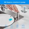 Built in Soap Dispenser for Kitchen Sink, Brushed Nickel Stainless Steel Countertop Pump Head (Plastic Built-in), Dish Soap Hand Lotion Dispenser