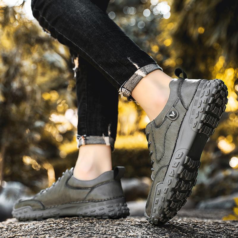 High Quality Men's Casual Leather Sneakers Flat Shoe Antiskid Walking Shoe