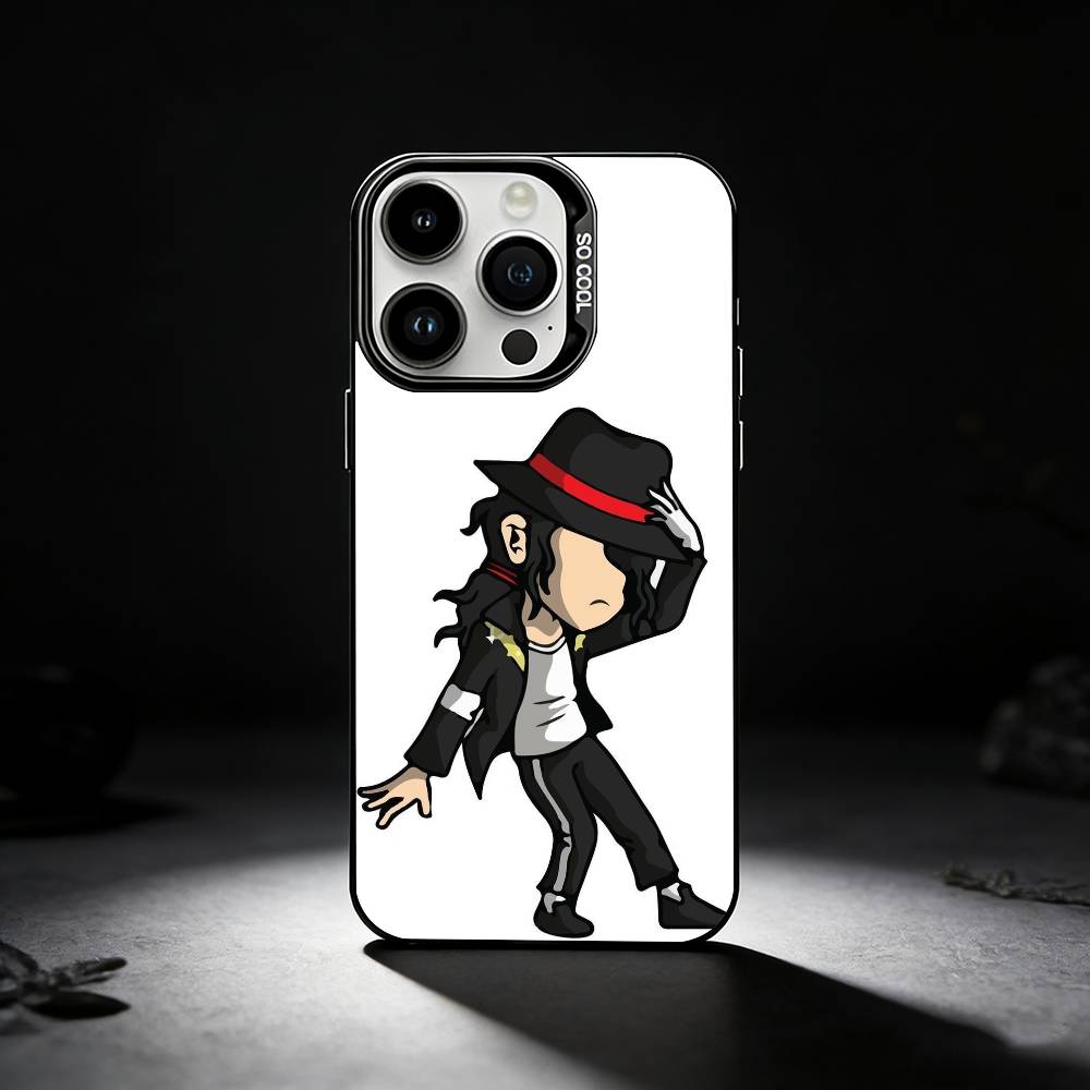 

Милий Мультяшний Чохол для Телефону з Майклом Джексоном (M-Michael J-Jackson) Для iPhone 17,16,15,14,13,12,11 Plus,Pro Max,XS,Кольоровий сріблястий чохол для телефону iPhone12PROMAX