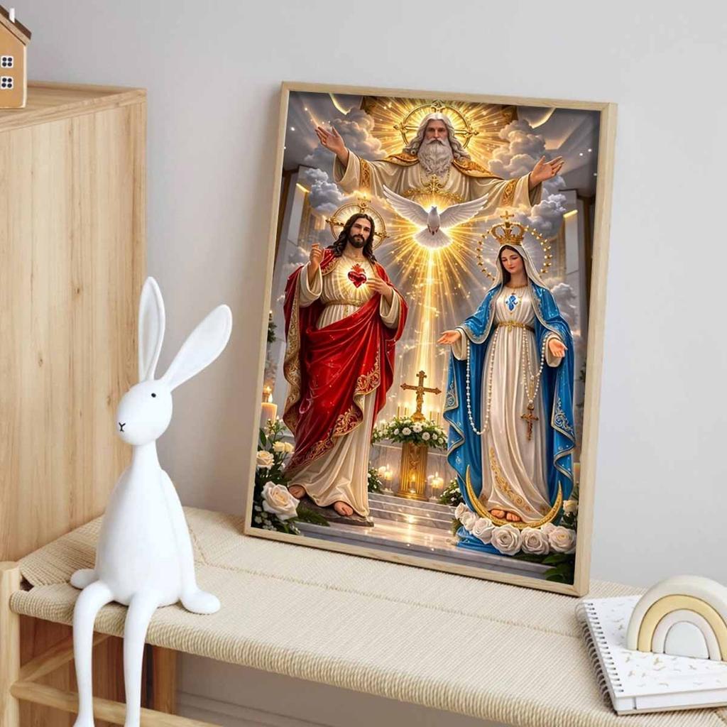 Diamond Painting Set  DIY 5D Full Diamond Religious Jesus and Virgin Mary Crafts for Home Wall Decoration