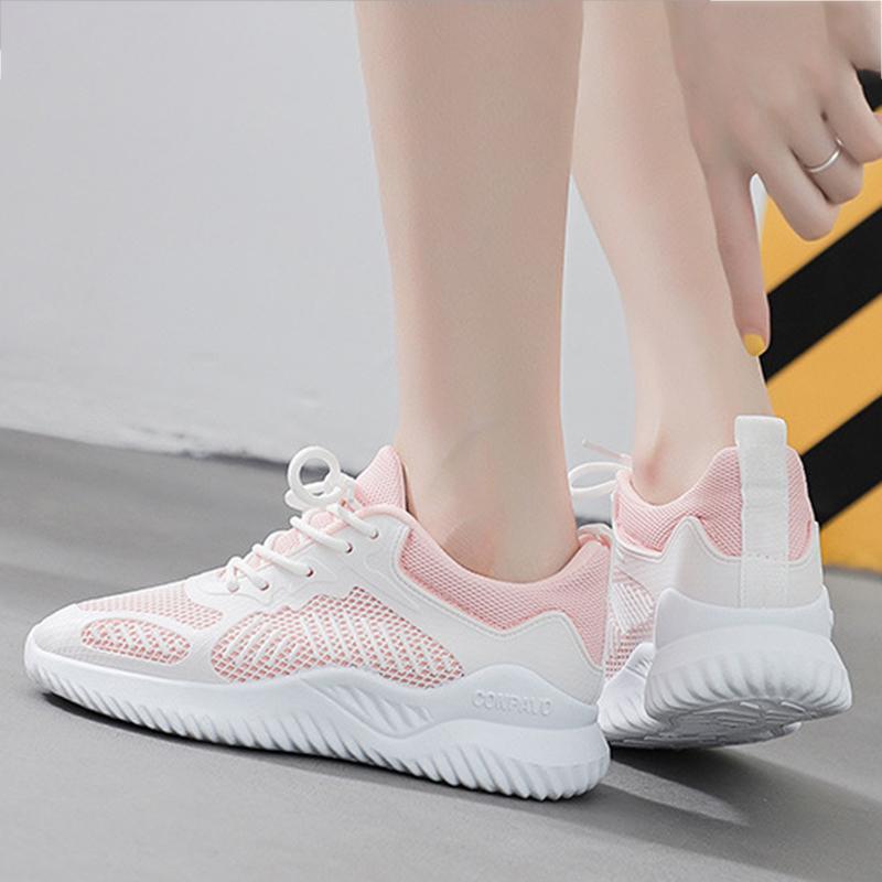 Dressin Womens Sport Shoes Ladies Summer Mesh Breathable Shoes Casual Cute Sole Platform Flats Sneakers