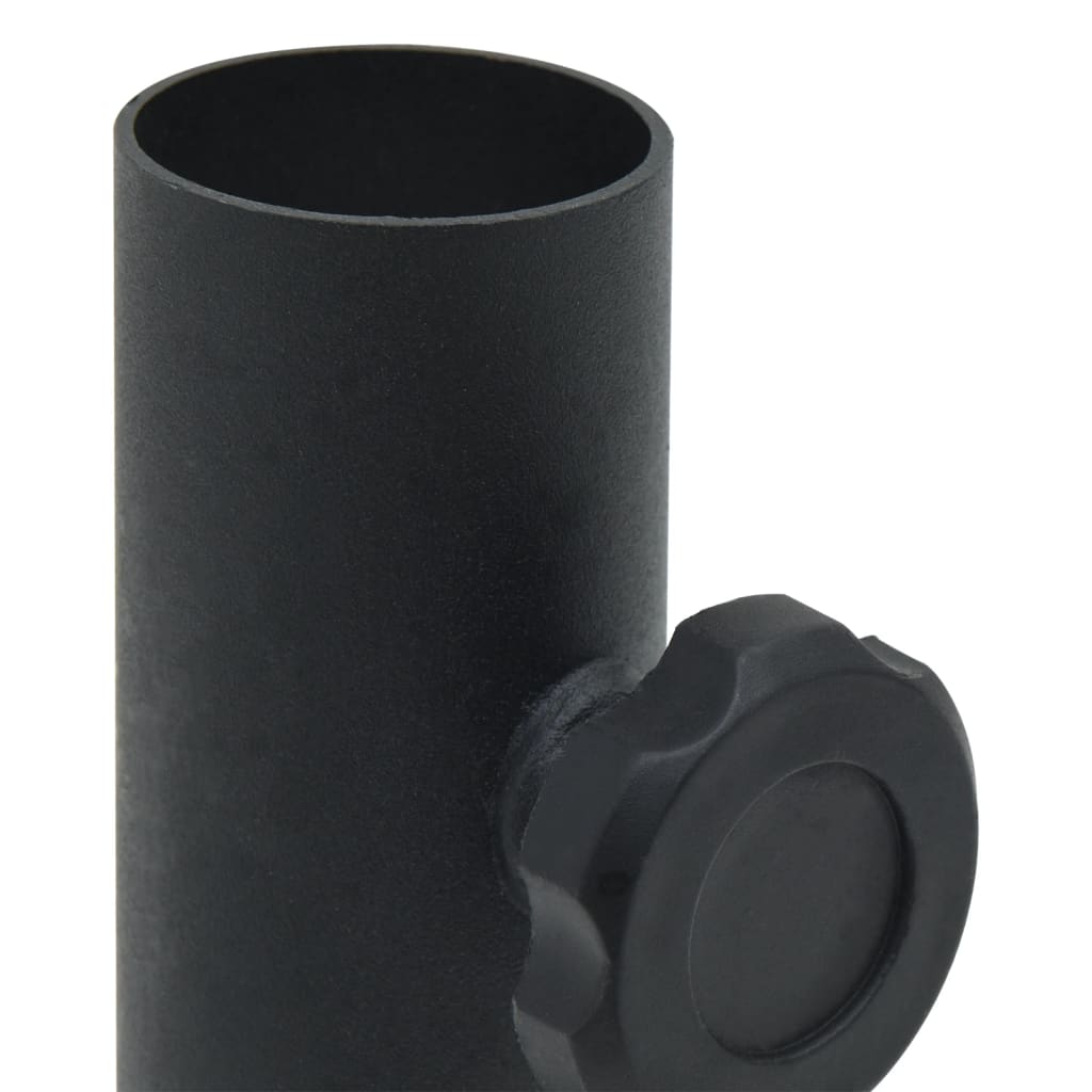 vidaXL Sun Umbrella Stand for Ø32/34/38 Mm Pole Matte Black Steel
