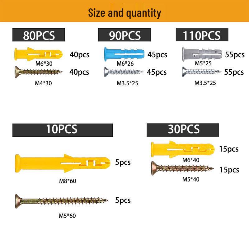 320-Piece Drywall Anchors and Screws Wall Mounting Kit