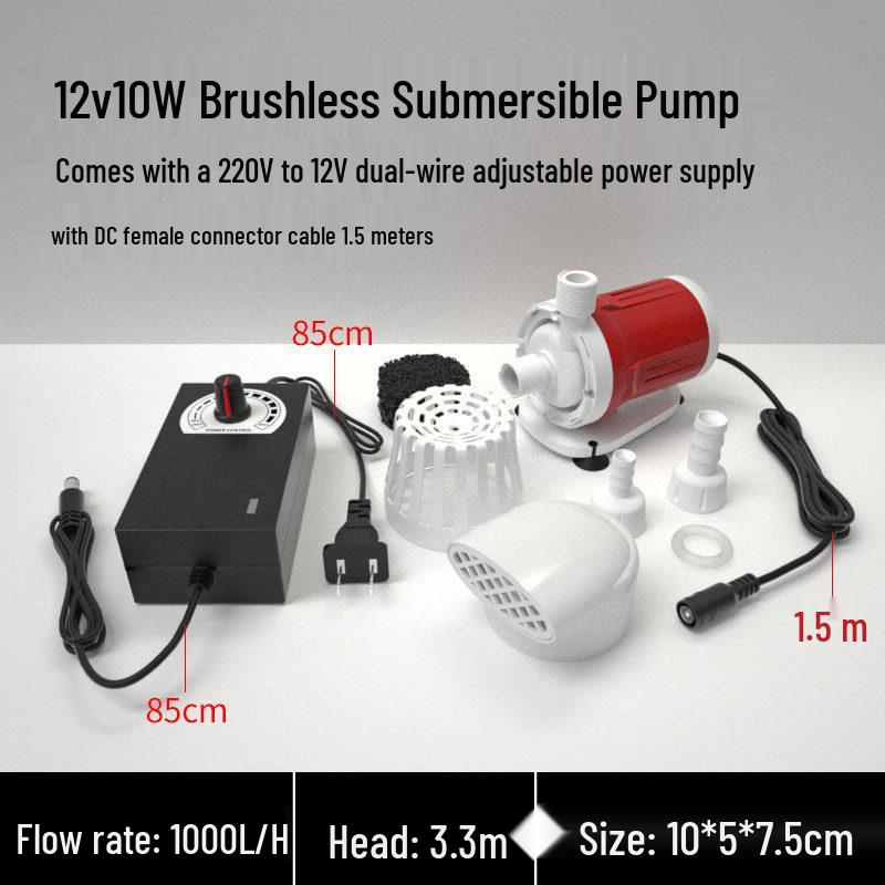 12/24V Mini Solar Brushless Submersible Water Pump for Fish Tank Circulation