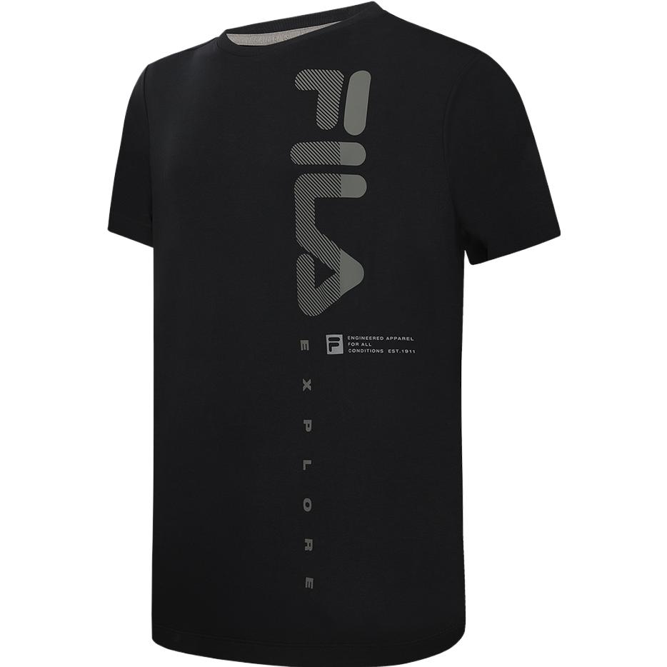 

FILA 2023 Spring New Printed Ice Silk Outdoor Sports Fitness Knitted Short Sleeve T-Shirt Men Tops A11M327103ABK L